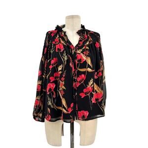 Yumi‎ Kim Ruby Romance Stanton ST Top Black Red Floral Size Medium
